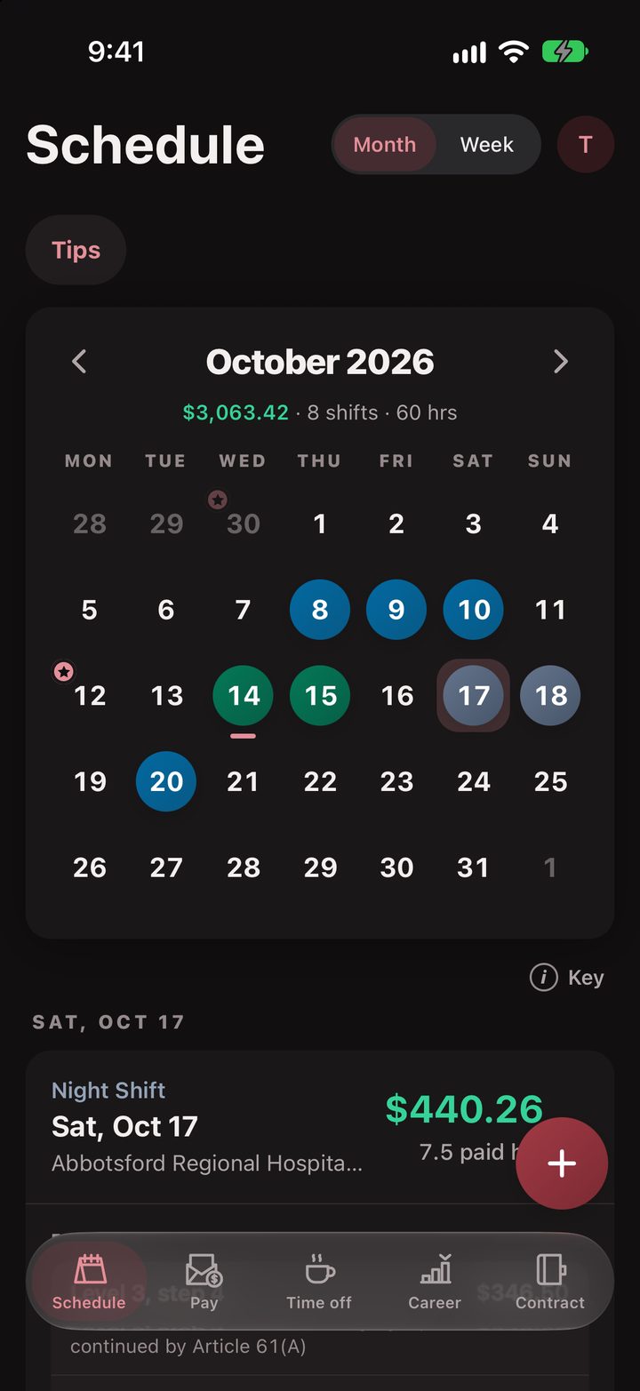 Your schedule